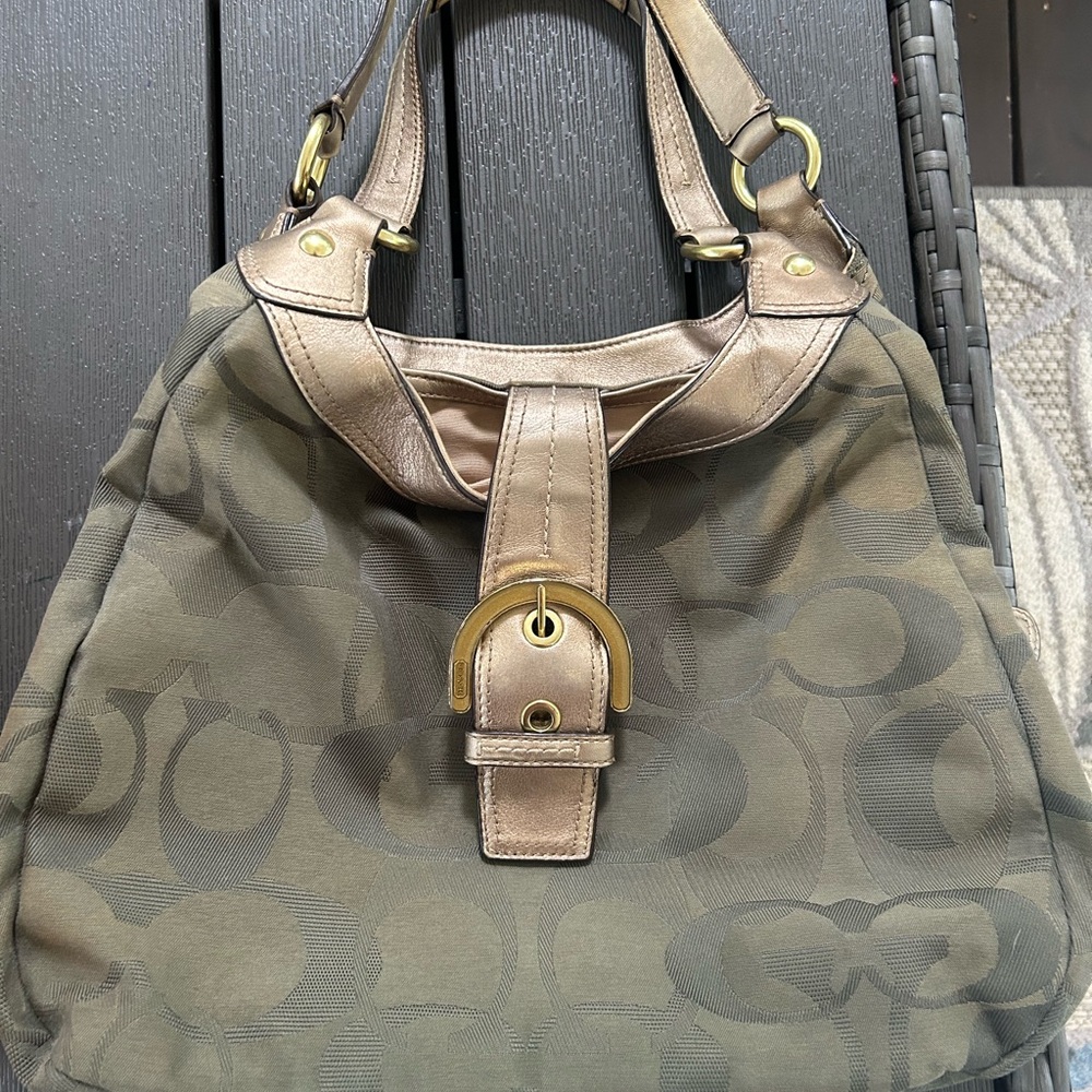 Coach Green, Gold & Tan Women's handbag